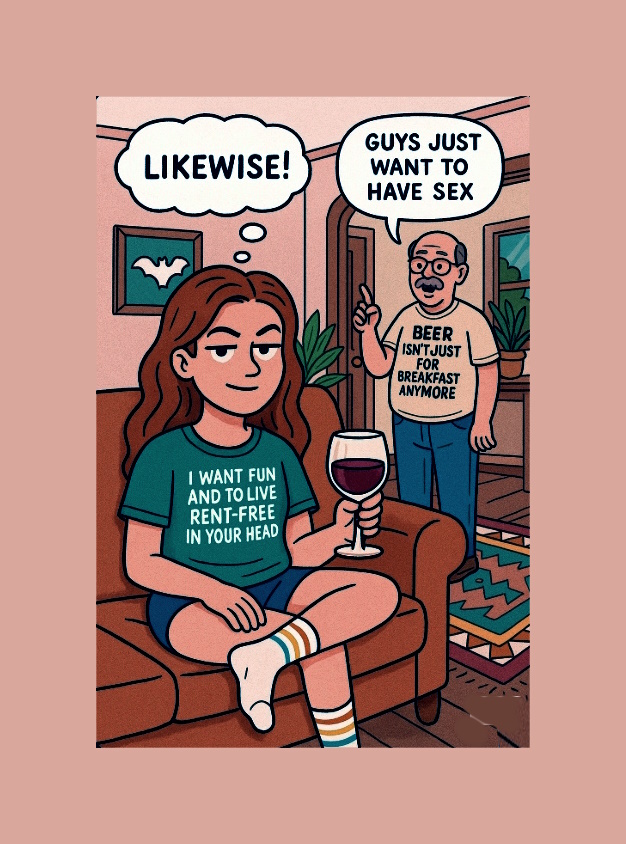 a young woman gets real information poorly delivered by dad